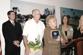 John and Barb Jaeger, of White Egret, won the medium sized business
          of the year award.