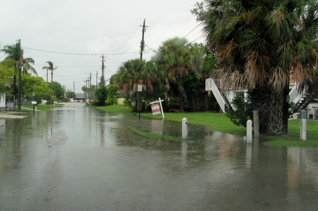 Flooded street in Holmes Bea