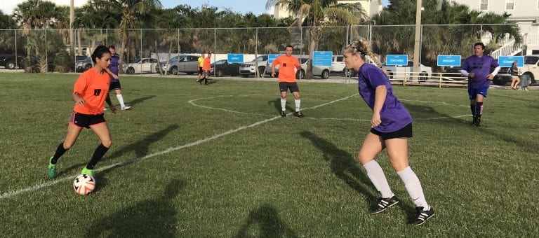 Center adult soccer girls