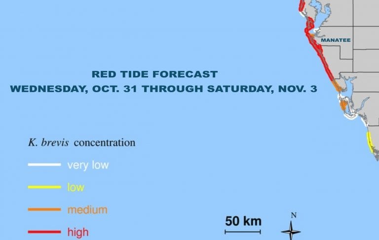 Red tide forecast high through Saturday