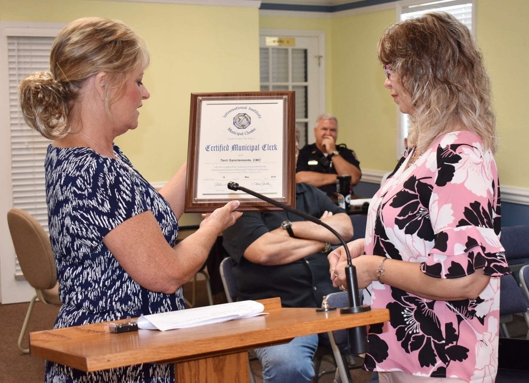 Sanclemente honored as Certified Municipal Clerk