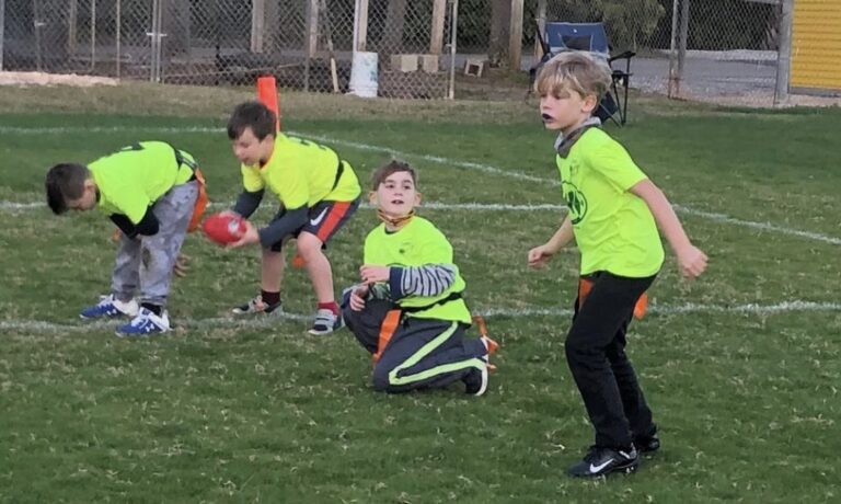 Youth flag football teens battle for first