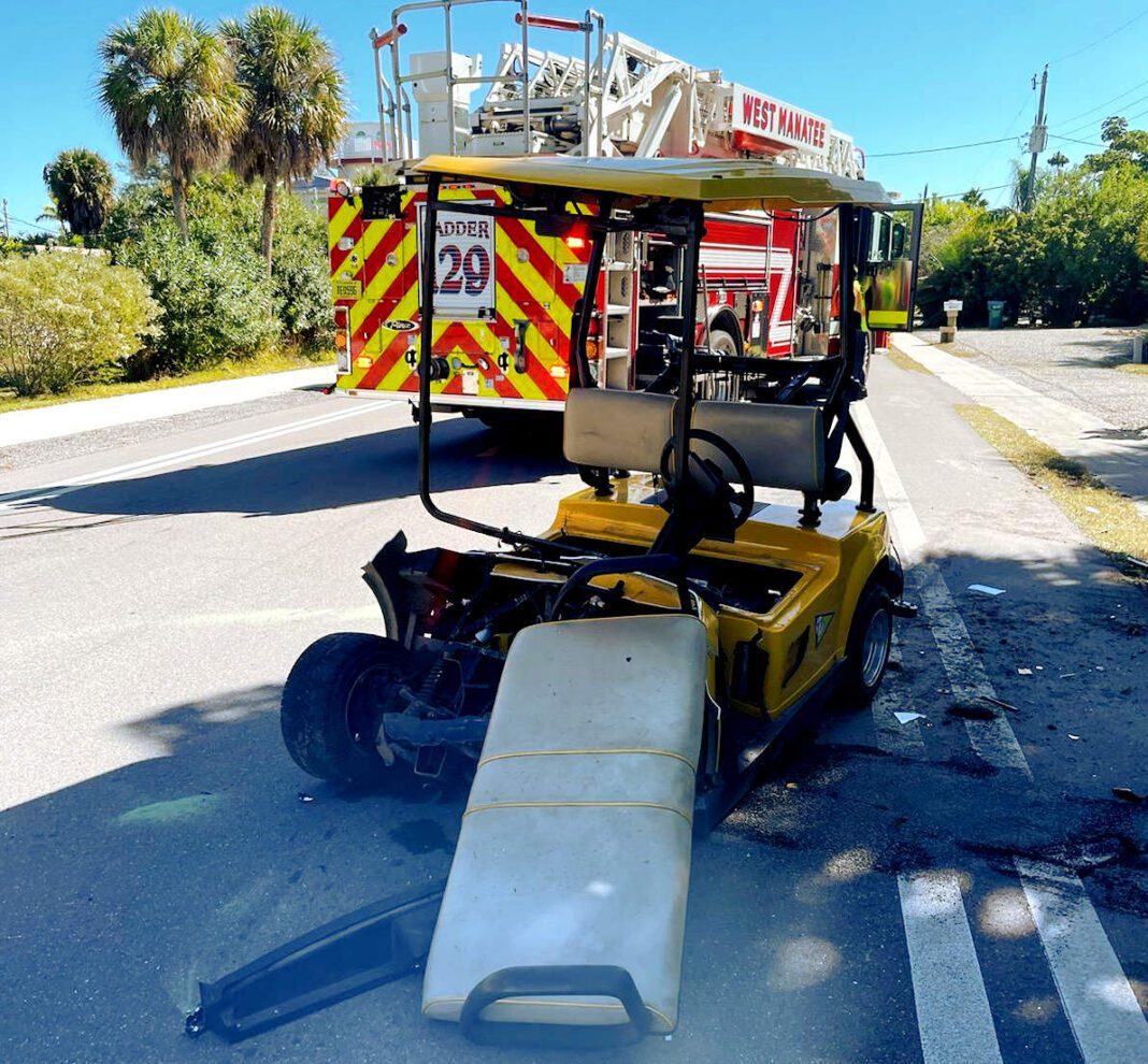 Island resident seriously injured in golf cart/auto crash