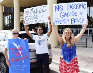 Protestors oppose beach parking garage