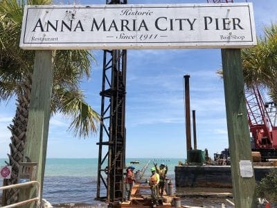 Last pier piling driven