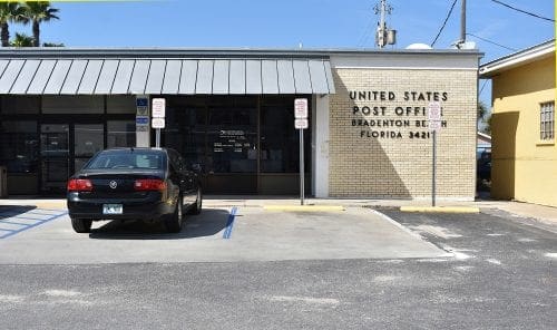 Post office towing includes handicapped parking