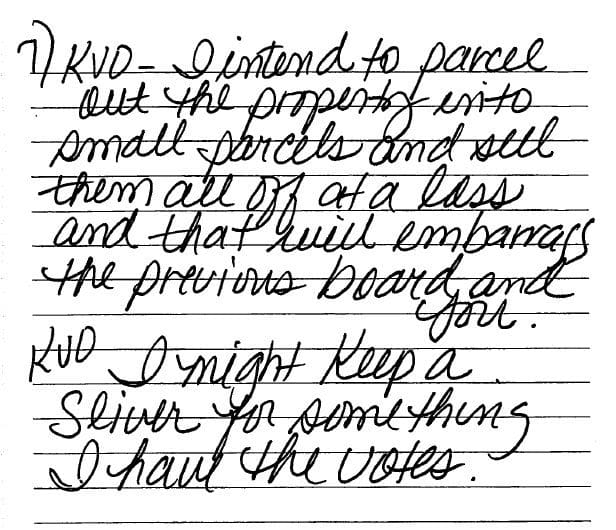 Coryea notes and Van Ostenbridge texts shed light on termination efforts