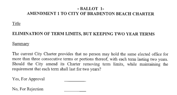 Bradenton Beach commission proposes eliminating term limits